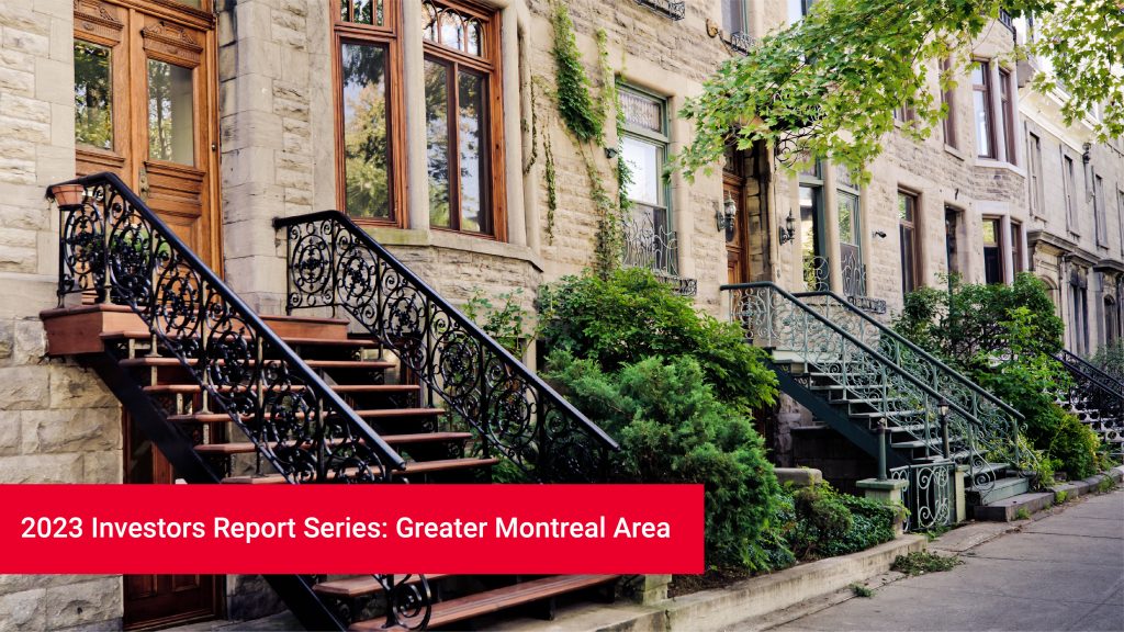 The steps of a historic stone townhouse in Montreal during the day