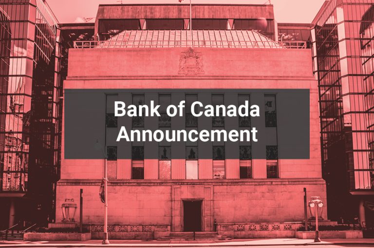 Facade of Bank of Canada during summer day