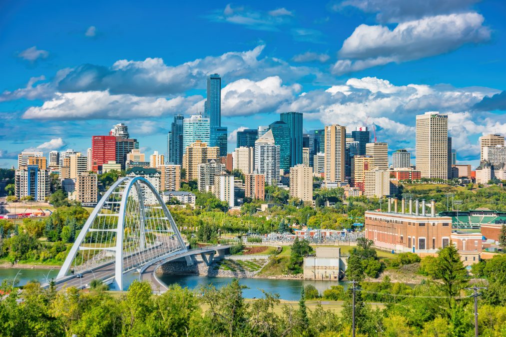 Skyline of downtown Edmonton Alberta Canada