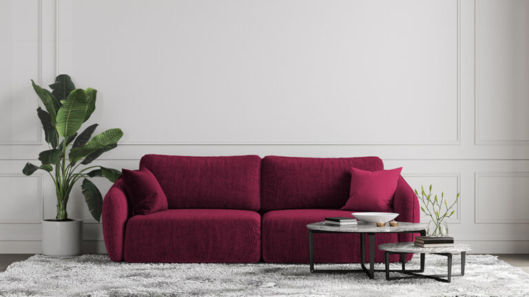 Minimalist modern living room interior background, living room mock up in scandinavian style, cloud dancer 2026