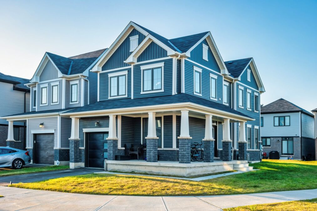 New house in Brantford, Ontario, Canada on a sunny day.